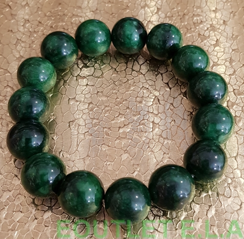 13mm GENUINE GREEN JADE BRACELET-19.5cm